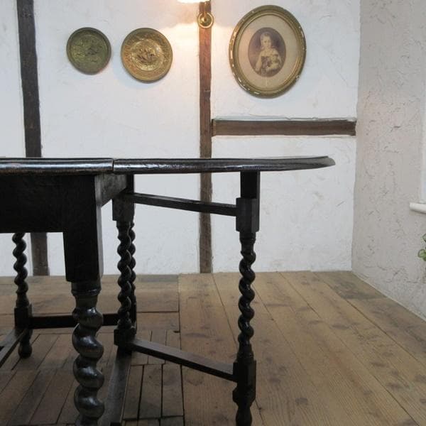 イギリス アンティーク 家具 ゲートレッグテーブル ツイスト 英国 6127e