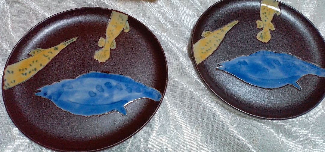 九谷吸坂窯　魚之銘々皿5枚組