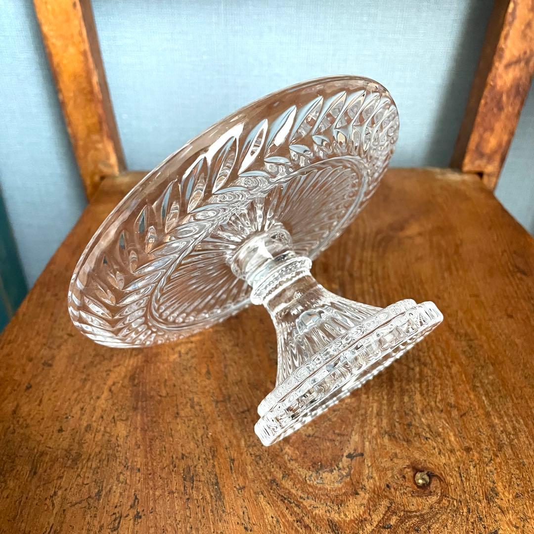 アンティーク/フランス製/ガラス/コンポート