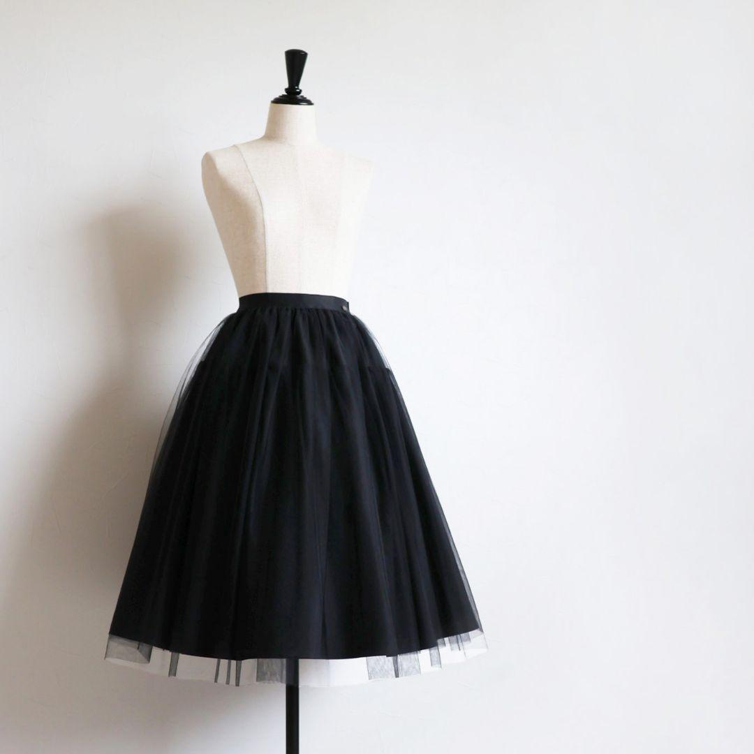 ジョリーミニョン　ギャザー切り替えチュールスカート