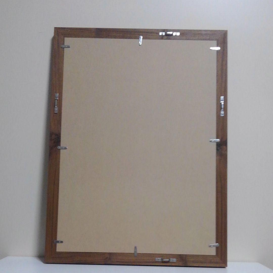 階段型面取り　B3 チーク無垢材　額縁　アクリル ポスターフレーム