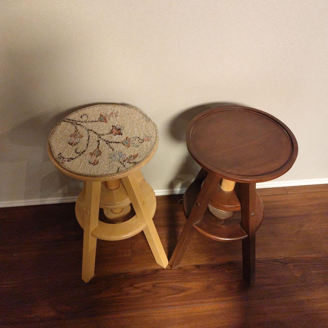 hanaさん専用　木製円形スピンチェア　2色セット　ハイタイプ