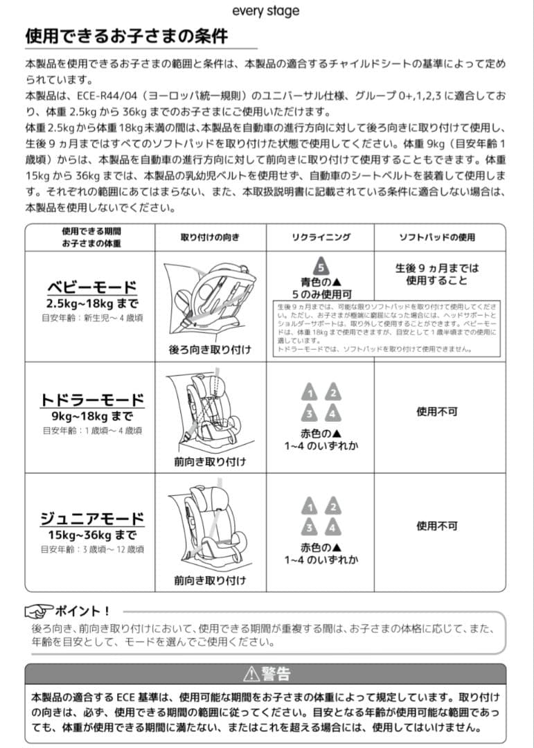 Joie チャイルドシート every　Stage　エブリー　ステージ