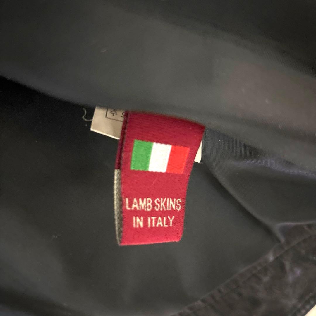 【アビ】イタリア　ラムレザー　本革　シングル　ライダースジャケット