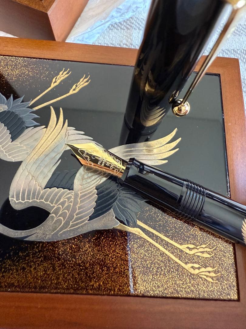 パイロット万年筆蒔絵、鶴、国光会箱