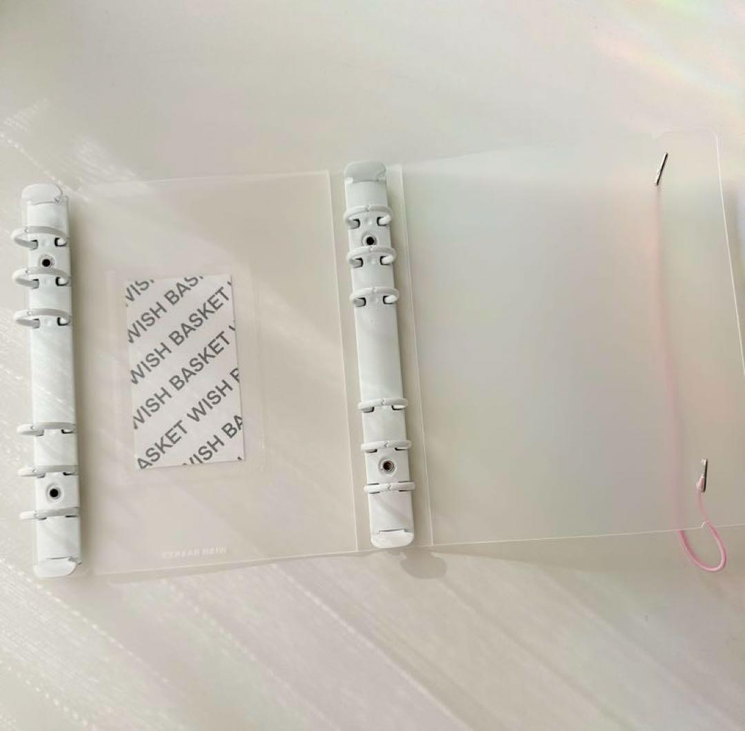 ラスト1点 韓国　A6バインダー　リフィル　ダブルリングバインダー　白