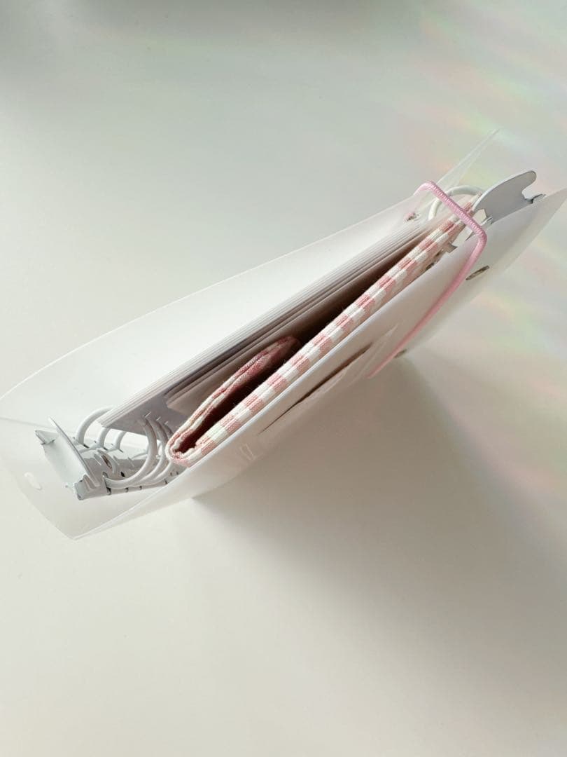 ラスト1点 韓国　A6バインダー　リフィル　ダブルリングバインダー　白