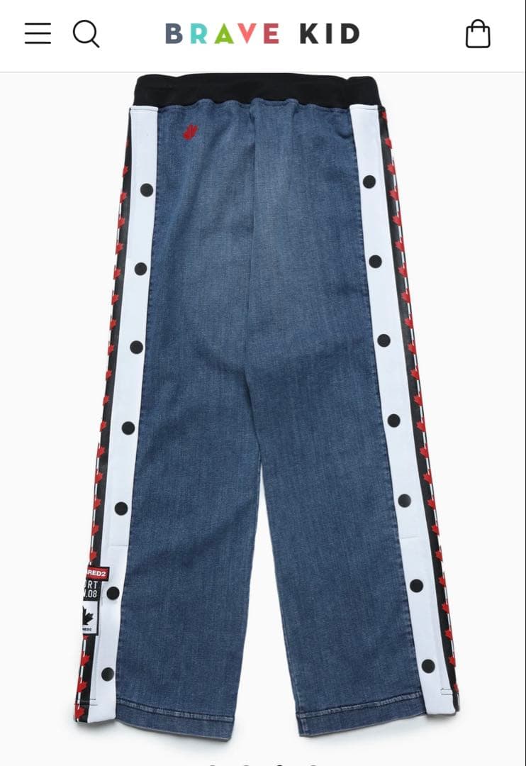 DSQUARED2ディースクエアードサイドボタン付きデニムパンツ 6y