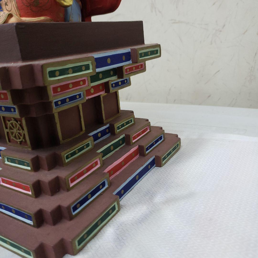 Ｂフライデー蔵出し特価★極彩色 不動明王座像4寸 瑟瑟座★お不動さん火の鳥火炎