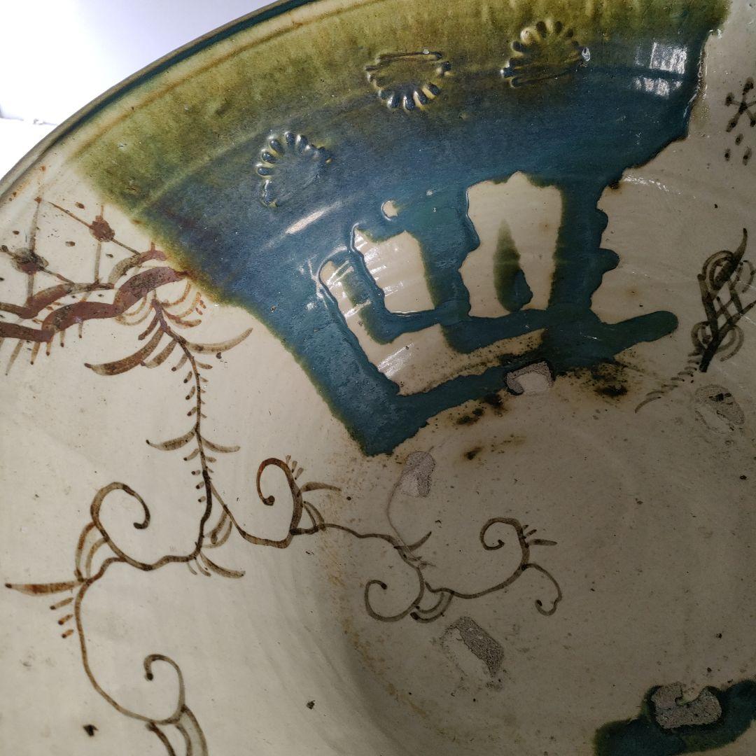 A887-4/織部大鉢/盛鉢/飾鉢/向付/