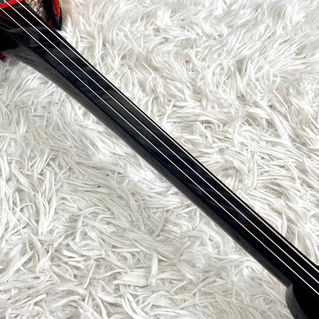 ✨美品✨沖縄三線 三味線 人工革　合皮 ヘビ柄　ソフトケース付 民族楽器 弦楽器