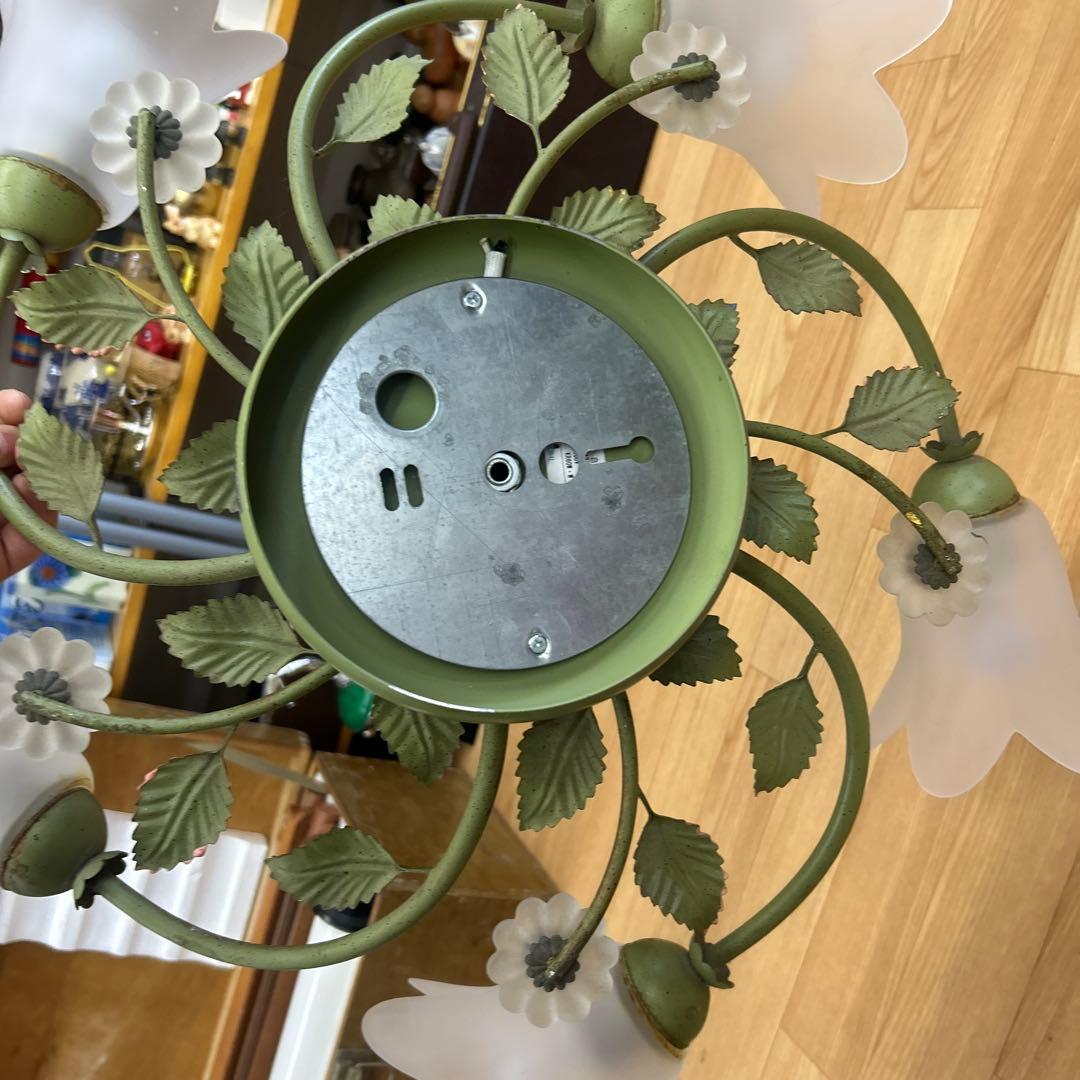 コイズミ　イルムシャンデリア5灯 フラワーガラスシェード