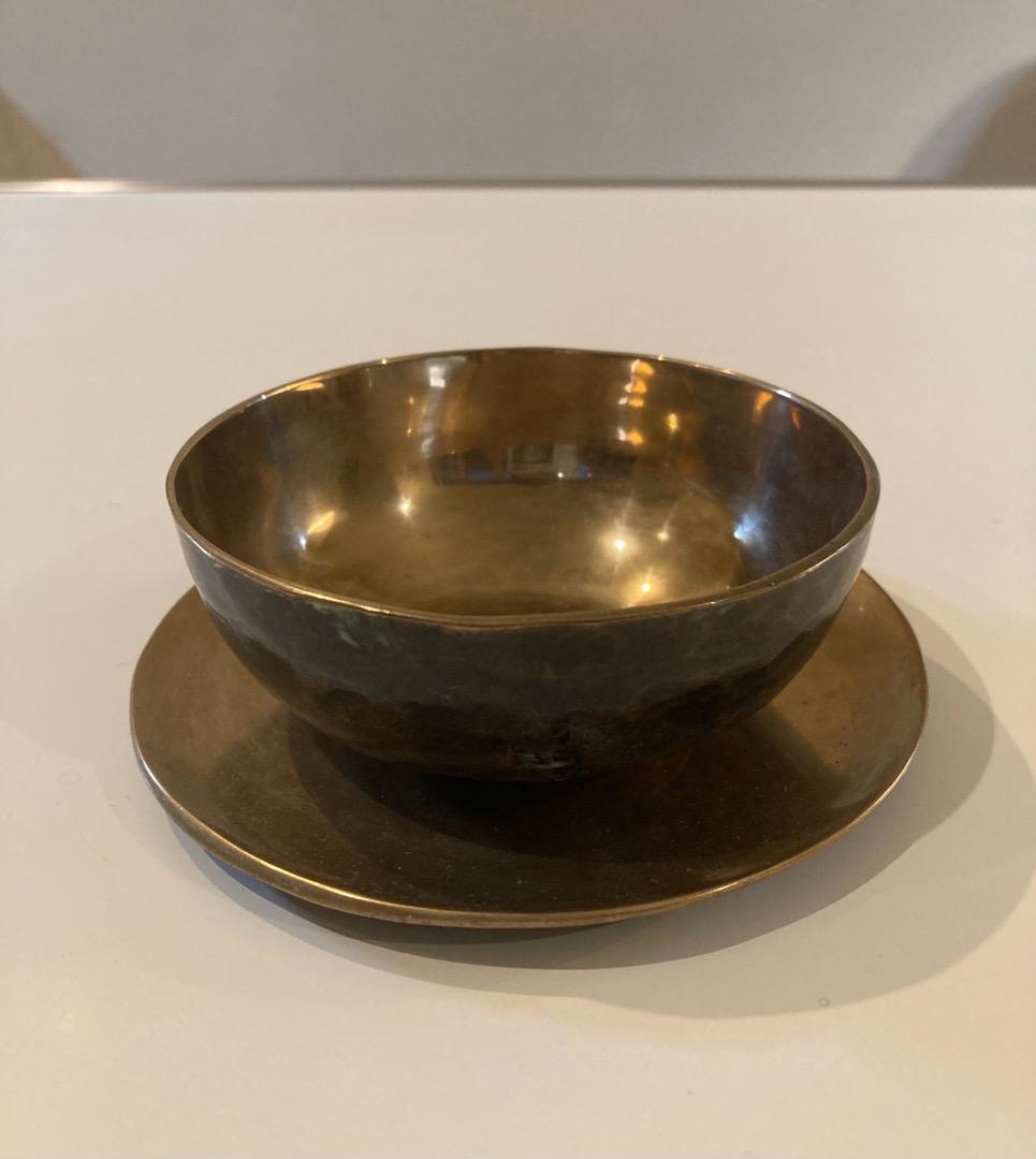 銅錫製ボール！香立て 金色の器 銅70% 錫30% の混合材 356g