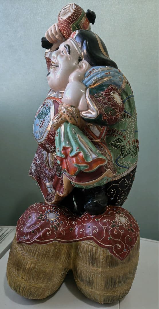 大黒天 置物 七福神 古美術品 金彩 骨董品 アンティーク　縁起物