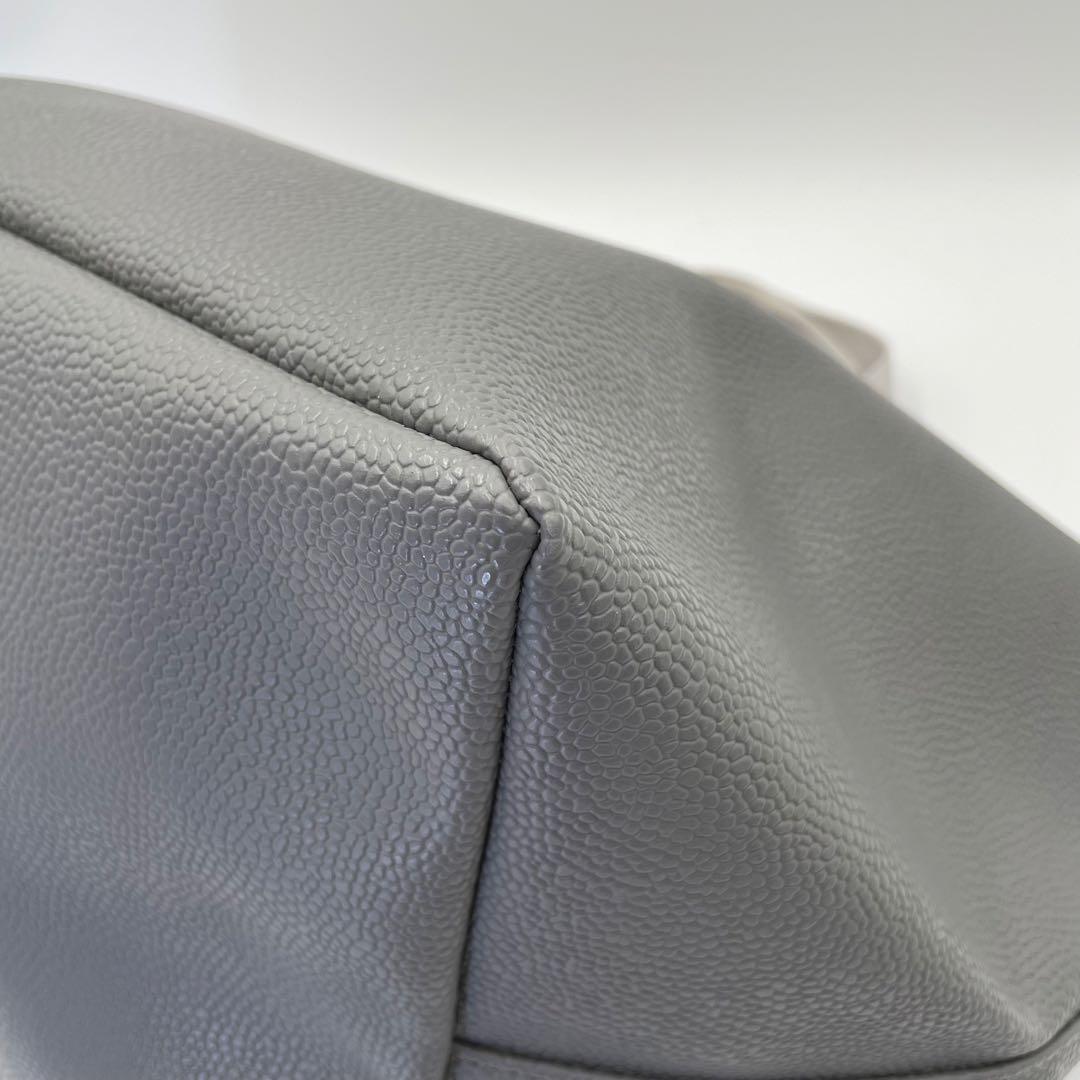 美品 エルベシャプリエ ハンドバッグ 舟型トート L 725GP レザー グレー