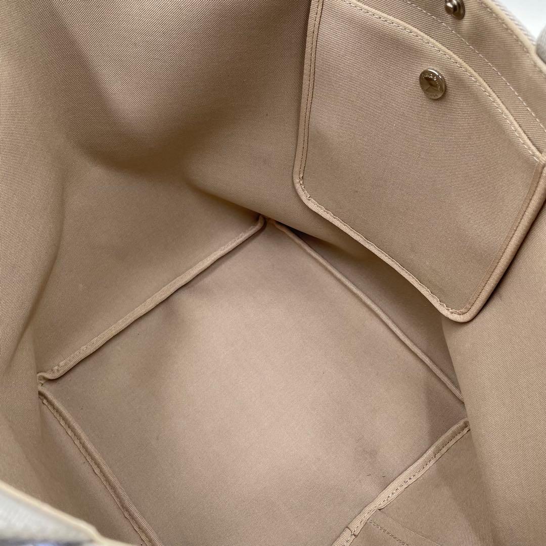 美品 エルベシャプリエ ハンドバッグ 舟型トート L 725GP レザー グレー