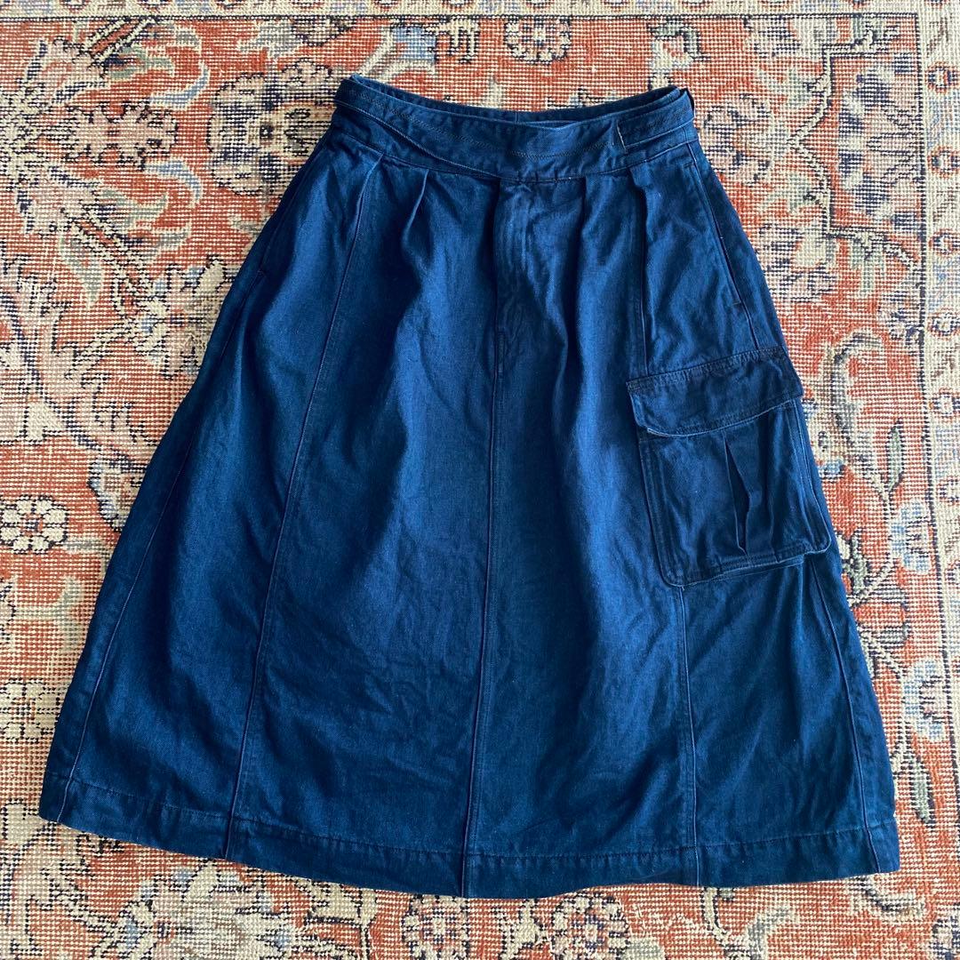 キャピタルKAPTAL デニムスカート インディゴ