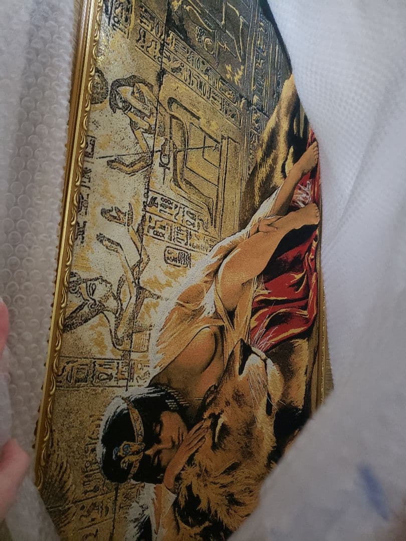 ゴブラン絵画【クレオパトラ&ライオン】