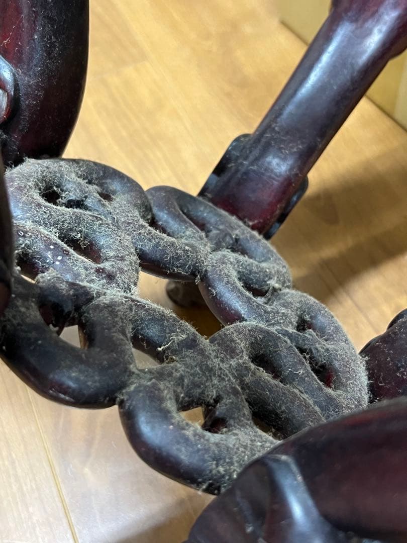 極上 古美術　清朝　紫檀台　物置 倉庫整理品F--3