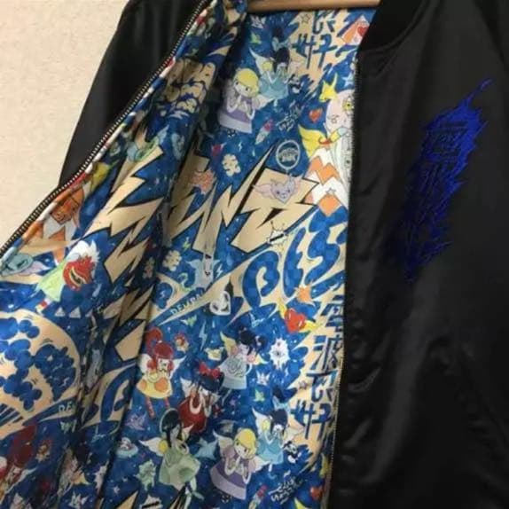 L ) 新品 未使用 でんぱ組 青 スカジャン ブルゾン ジャケット 藤咲彩音