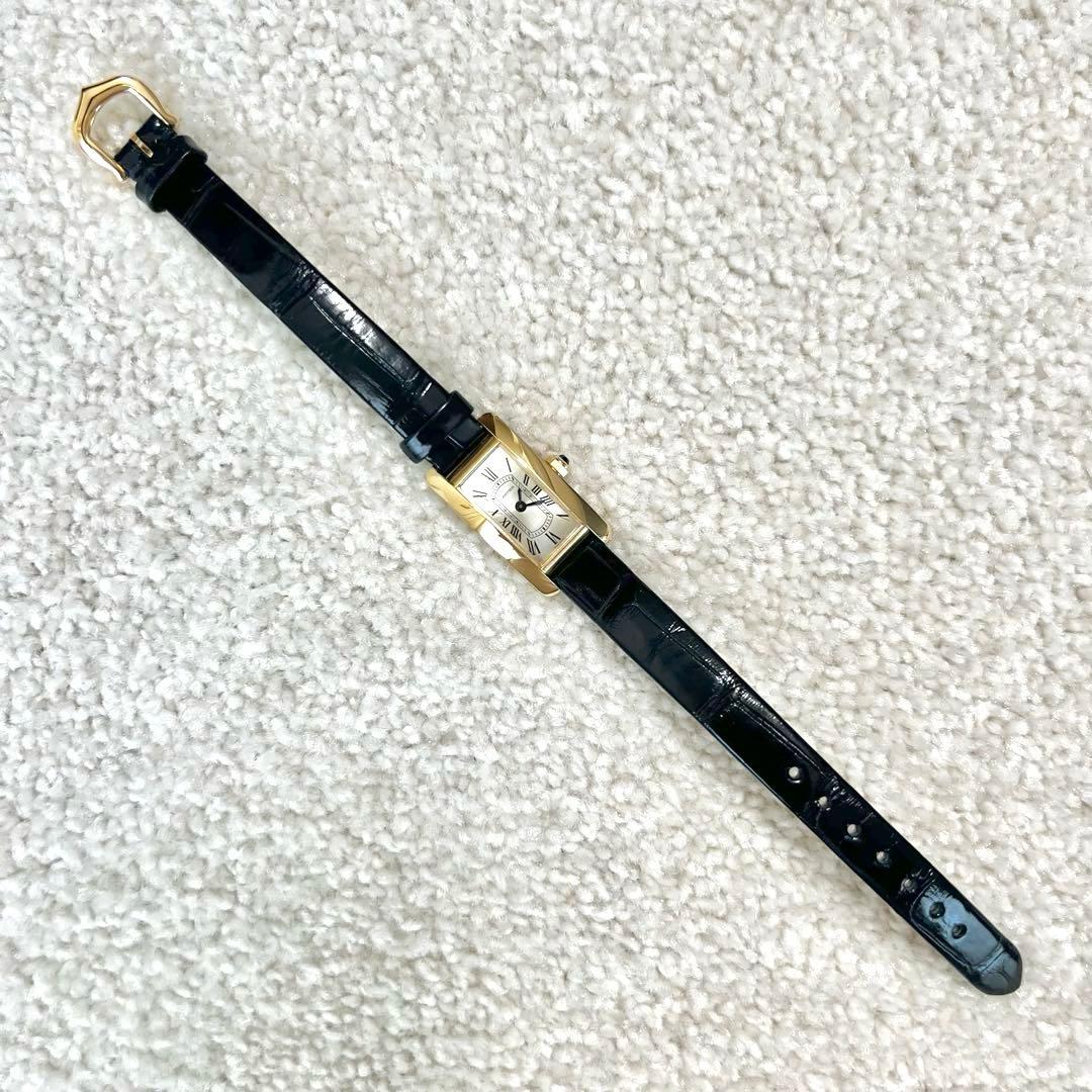 Cartier カルティエ タンクアメリカンミニ ベルト アリゲーター ネイビー