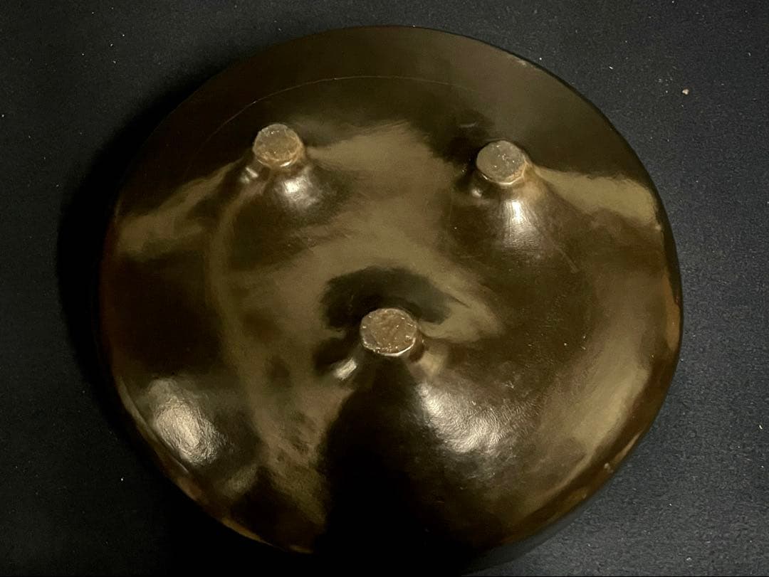 【特大】「母」 黒真塗 面取 風炉 土風炉 尺三 木箱 (17あ①)