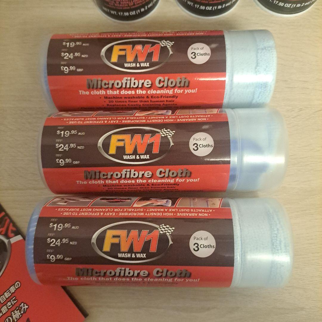 FW1 クリーニングワックス 4缶とマイクロファイバークロスセット