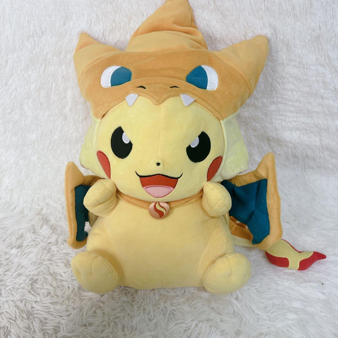 【美品】ピカチュウ メガリザードンY Ver メガサイズぬいぐるみ