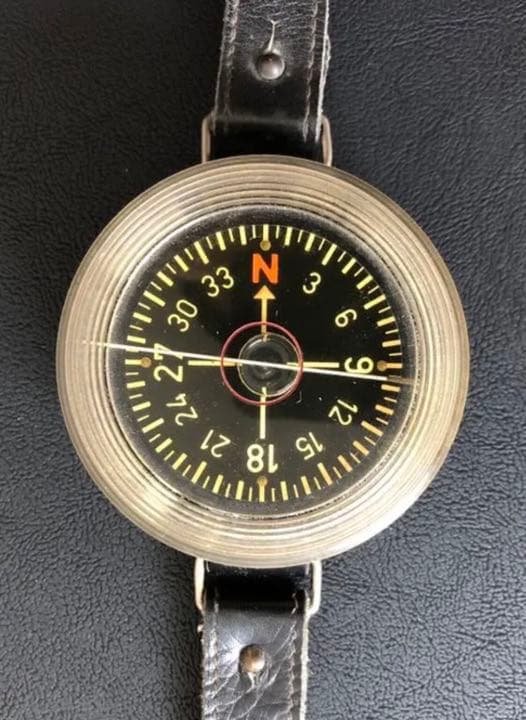 実物 ドイツ空軍パイロットコンパス 個人装備 WW2 ドイツ軍 リストコンパス