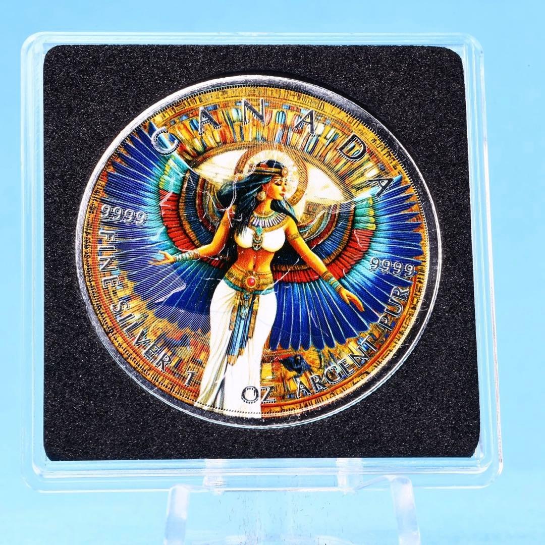 100枚限定 メイプルリーフ 銀貨 カラー 古代エジプト イシス女神 1オンス