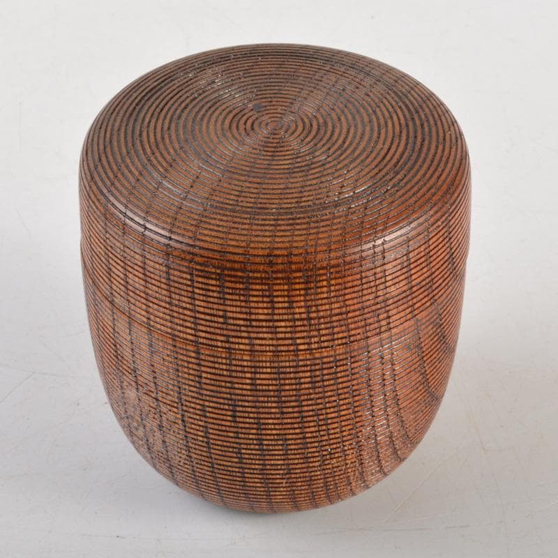 茶道具　天然木　網目　棗　仕覆・時代箱付　V　6339