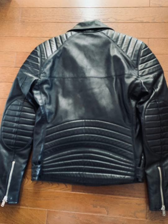 美品◆BLK DNM ブラックデニム　レザー　ライダースジャケット