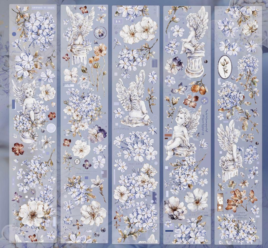 ⭐️SALE⭐️小白家文创《蓝雪花》海外マスキングテープ　マステ 【1482】