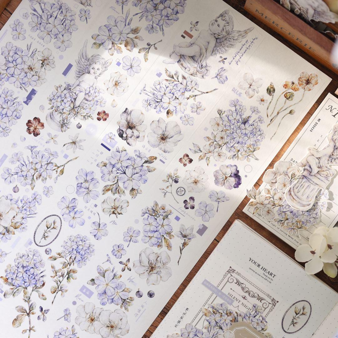 ⭐️SALE⭐️小白家文创《蓝雪花》海外マスキングテープ　マステ 【1482】