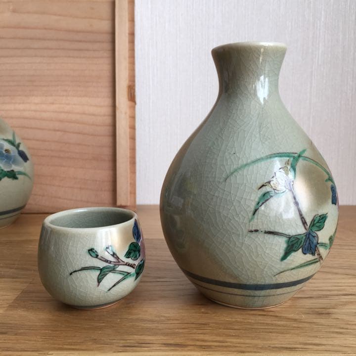九谷焼　陶華　牡丹　酒器揃　徳利　お猪口　ぐい呑