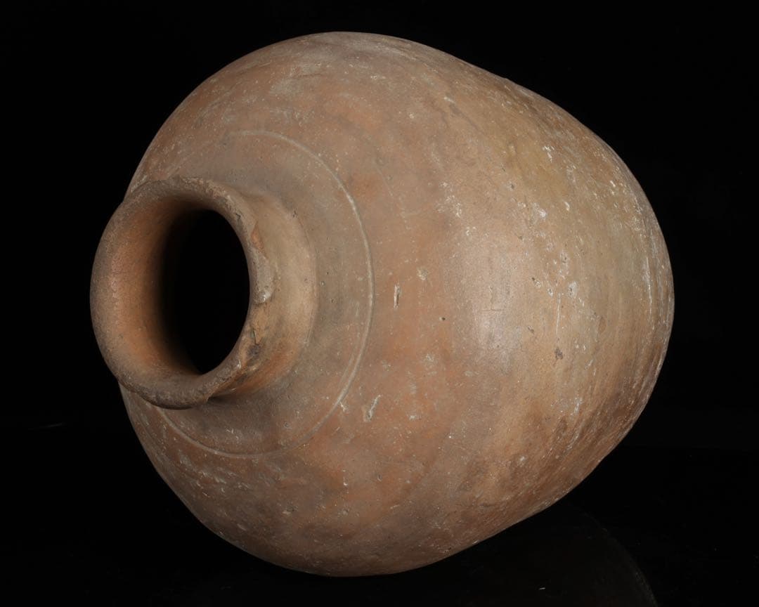 信楽焼 古信楽 輪線文 大壺 古壷 高さ33.5㎝ 古陶磁 時代物 骨董 古美術