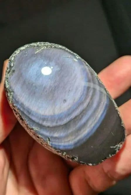 研磨品　十勝石玲瓏　パープル、ブルーレインボーオブシディアン