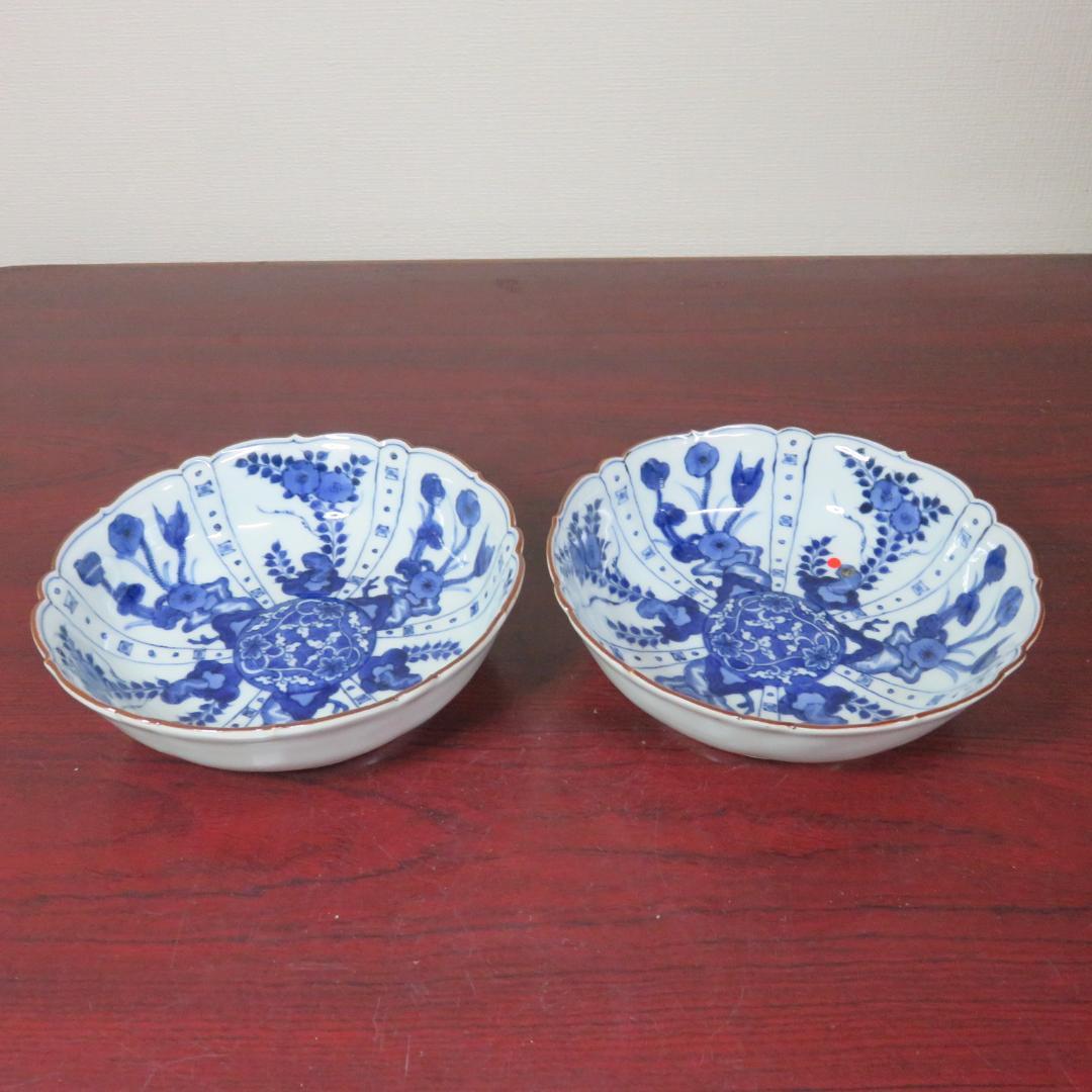染付皿 2枚 ペア 明治 大正 最上手 最高級 古伊万里 九谷