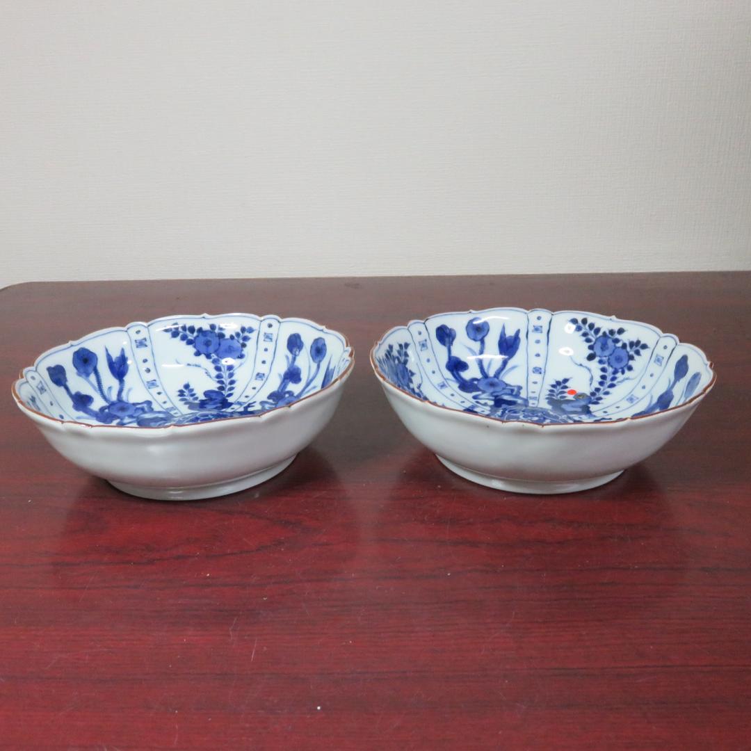 染付皿 2枚 ペア 明治 大正 最上手 最高級 古伊万里 九谷