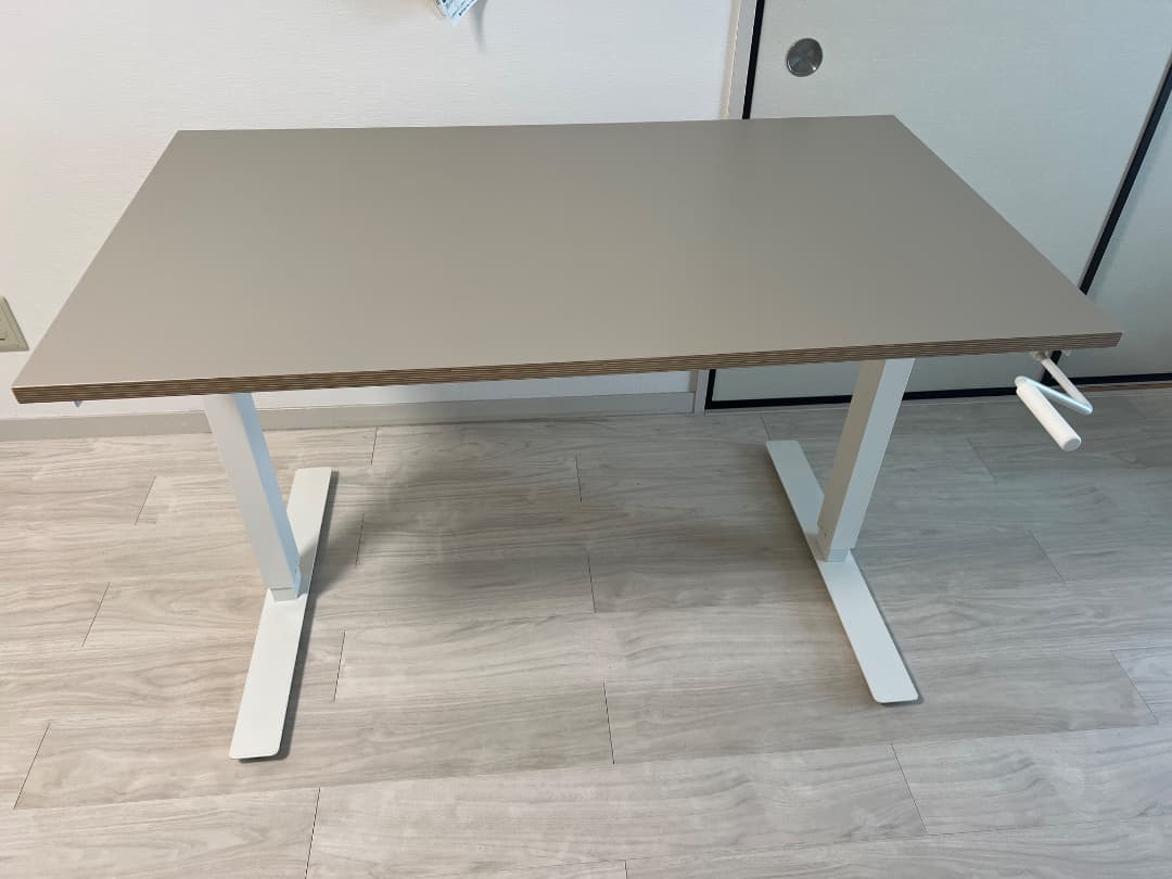 ベージュ合板ハンドル式パソコンデスク「6月6日掲載終了」