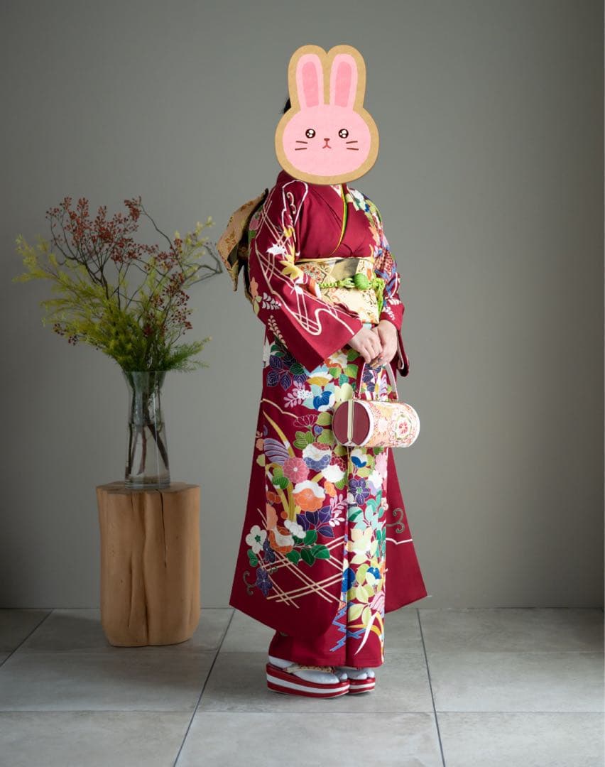 し*と様 草履バッグセット　成人式　厚底　赤