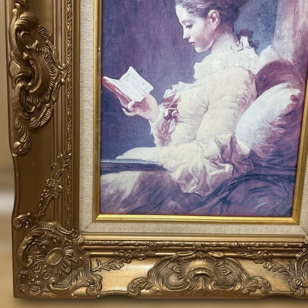 読書する娘 壁掛け ジャン・オノレ・フラゴナール 額縁あり