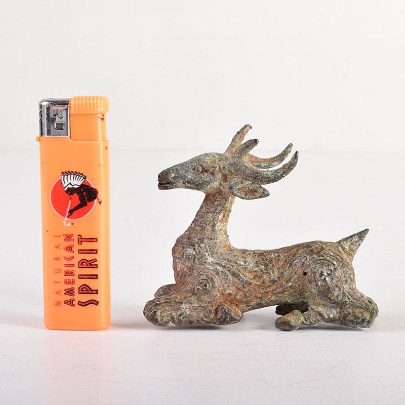 中国　古銅青銅　神獣　麒麟　紙鎮　置物　V　7950