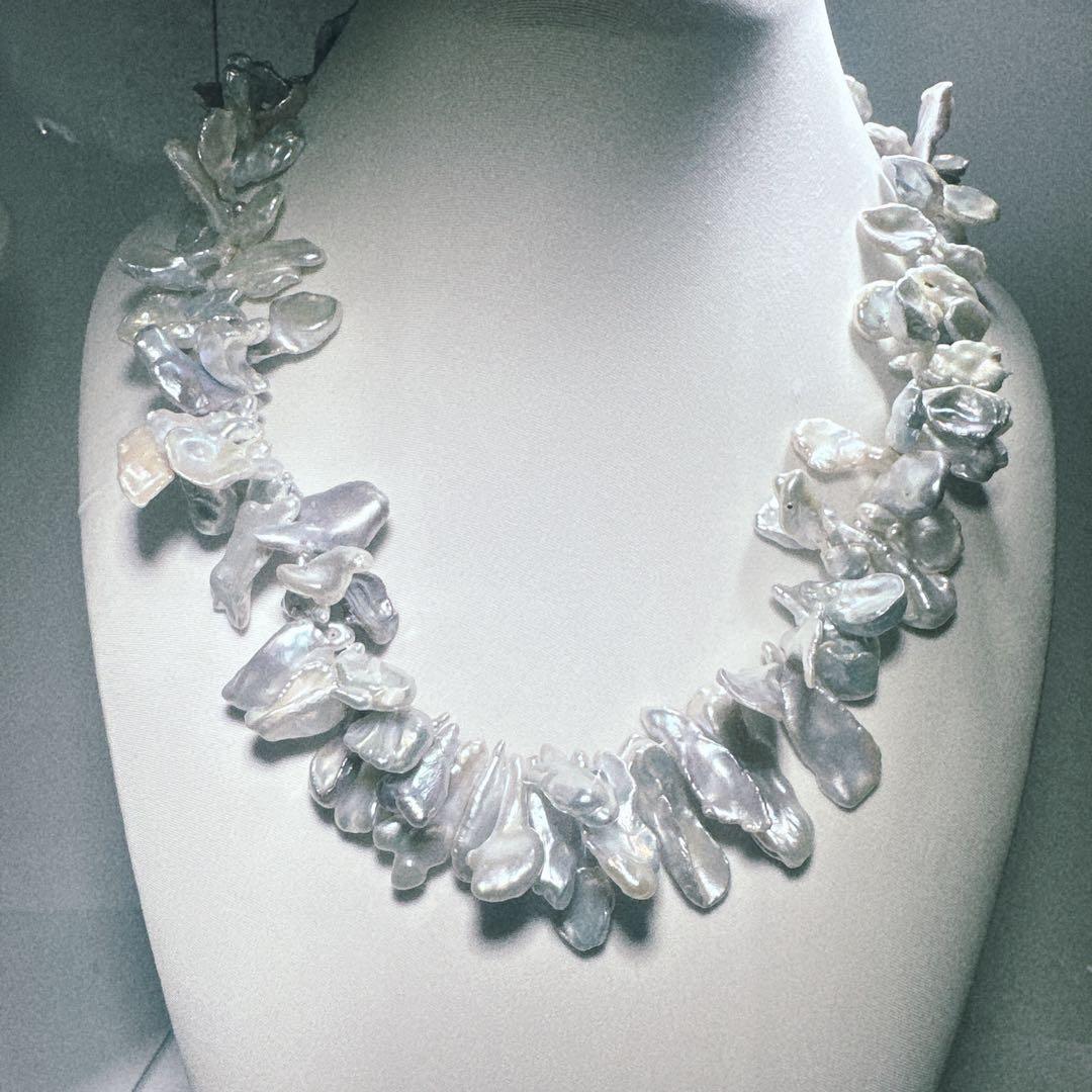 淡水パールネックレスペタルパールネックレス　NO24-919