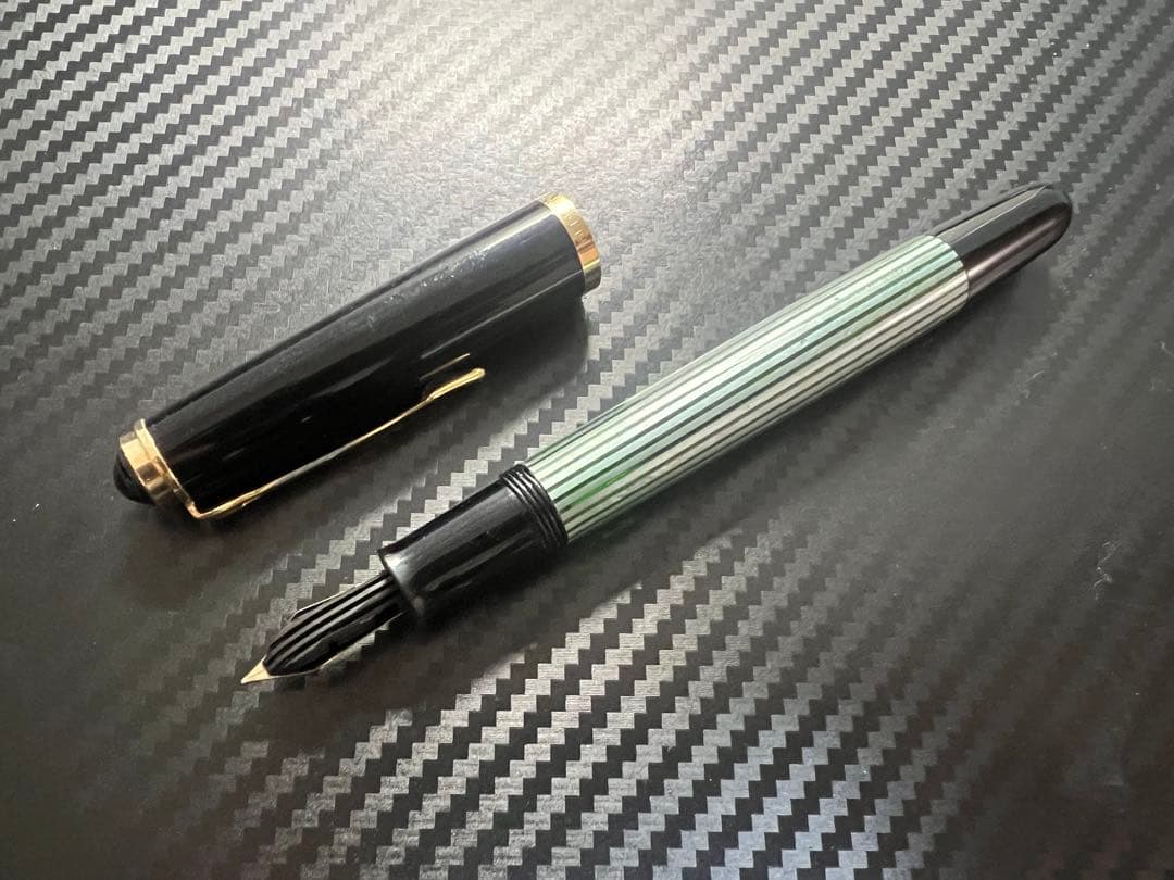 ペリカン 400NN M&K EF 極細字 緑縞 グリーン 万年筆