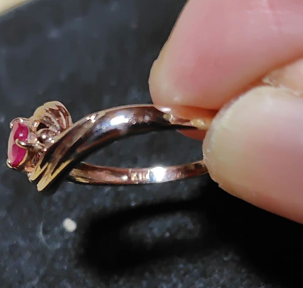 K10 リング　ルビー