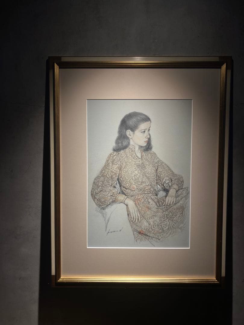 他の人発送×中村英夫【婦人像】パステル　水彩