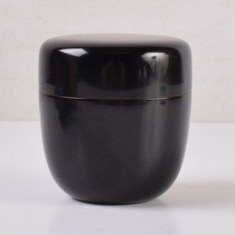 茶道具　黒漆　花字文　棗　時代箱　朱書花押　V　8443