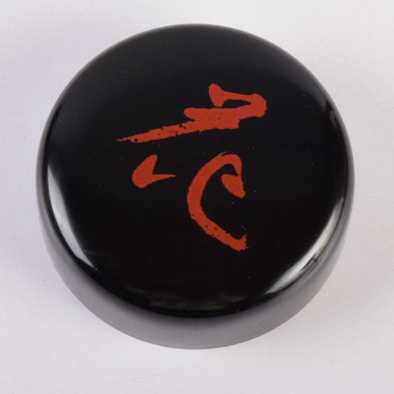 茶道具　黒漆　花字文　棗　時代箱　朱書花押　V　8443