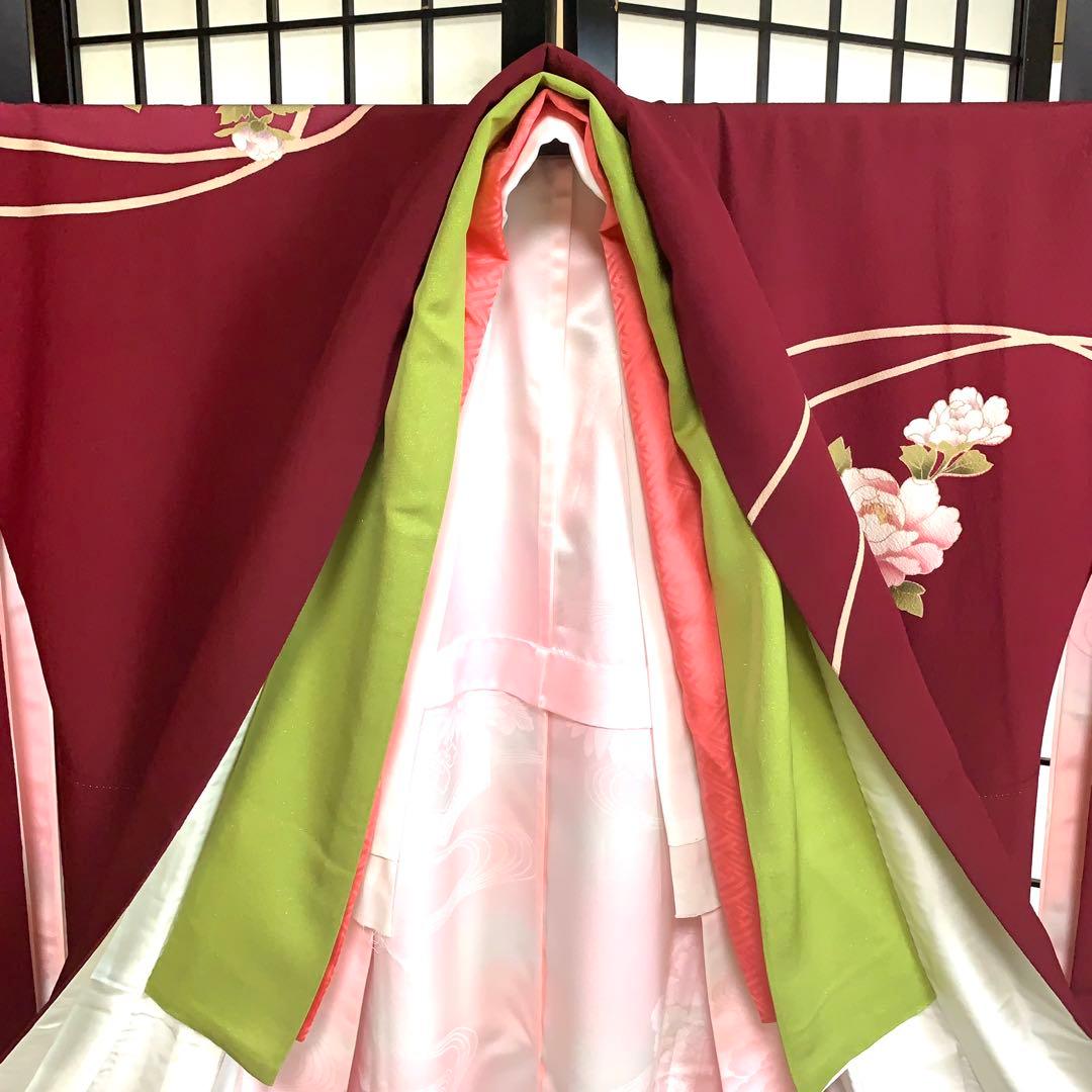 り*い様 【大特価】振袖　6点セット　牡丹柄　友禅　身丈164cm 金糸刺繍　あ